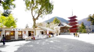 久遠寺の中の土産物屋 久遠寺の中の土産物屋